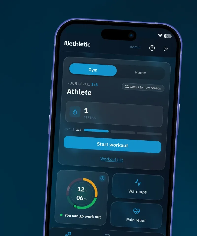 Aplikace Nethletic v telefonu